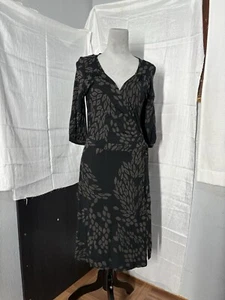 H&M Leaf Print Wrap Dress Women’s Size 14 3/4 Sleeve - Picture 1 of 9