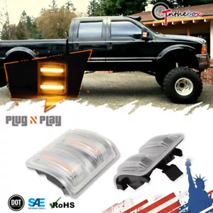 For Ford Super Duty truck 2008-16 Clear Amber Full LED Side Mirror Signal Lights - Bild 1 von 11