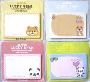 Cute Animals Adhesive Paper / Sticky Notes (Your Choice of Lucky Bear Design) - Picture 1 of 8