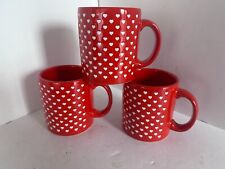 Waeshersbach Heart Mugs 3 Germany Red White Valentines  Ceramic EUC cup Lot