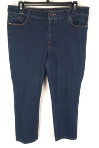Adrienne Vittadini Capri Jeans Womens 12 Dark Blue Stretch Cropped - Picture 1 of 12