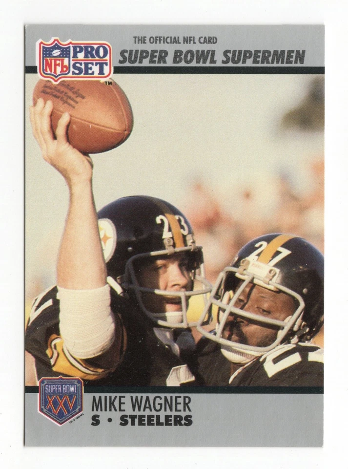 Mike Wagner 114 1990-91 Pro Set Super Bowl XXV Pittsburgh Steelers Card - Image 1 of 1