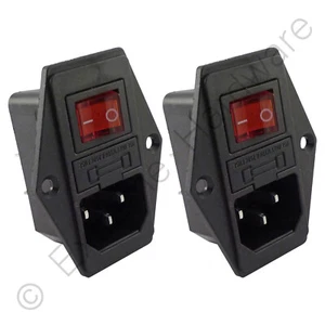 Paquete de 2 interruptores basculantes arcade 250 V IEC320 C14 enchufe de alimentación fusionado para hervidor de agua de 3 pines - Imagen 1 de 3