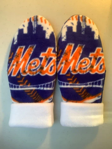 METS NY New York handcrafted women’s FLEECE mittens MLB baseball winter gloves Cover