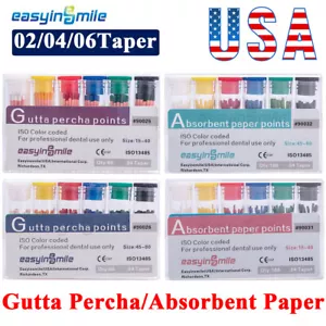 Endo Gutta Percha Point Absorbent Paper Points Dental Endo Root .02/.04/.06Taper - Picture 1 of 15