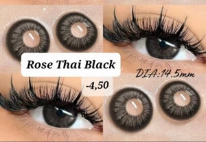 Farbige Kontaktlinsen Mit Stärke -4,50 Diop. Farbe: Thai Black Schwarz Grau - Bild 1 von 1