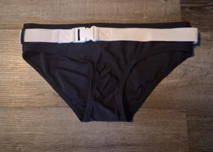 NEW Michael Kors Women's Belted Bikini Bottom Black white XS Small - Picture 1 of 4