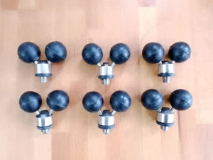 6 x Twin Rubber Ball & Edelstahl Rod Butt Rests für Pods / Bank Sticks. - Bild 1 von 1