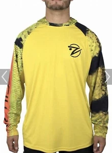 NEW Gillz Long Sleeve UV Tournament Hoodie Fishing Shirt - Peacock Bass - LARGE - Picture 1 of 4