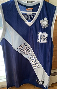 Very Rare And1 One MixTape The Professor Basketball Authentic Blue Jersey Large - Picture 1 of 5