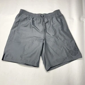 Nike Shorts Mens Large Gray Athletic Running Active Basketball Swoosh Logo Black - Picture 1 of 16