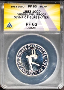 1983 Silver Yugoslavia Olympic Figure Skater PR63DCAM ANACS # 7695837 + Bonus - Picture 1 of 2