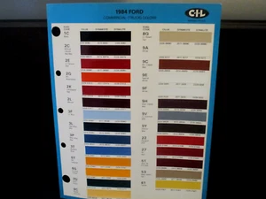 PAINT COLOR REFERENCE FORD TRUCK 1984 SAMPLE PAINT CHIPS C-I-L  FREE SHIPPING - Picture 1 of 2