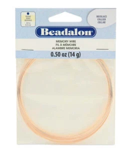 Collar de alambre de memoria de oro rosa Beadalon de 0,5 oz - (0,025") alambre de memoria de acero - Imagen 1 de 1