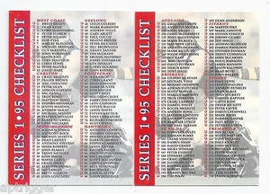 1995 Select Series 1 CHECK LISTS ^^^ - Picture 1 of 1