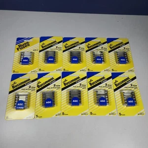 Cooper Bussmann AGC Sicherungen (10x neue Packungen) 1A 2Amp 5A 30 Ampere (50 Sicherungen insgesamt) - Bild 1 von 4