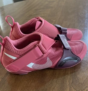 Nike SuperRep Indoor Cycling Shoes Women's 8.5 Pink Hook & Loop Logo CJ0775-669 - Picture 1 of 5