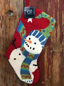 C&F Weihnachtsstrumpf festlich frostig Schneemann Neu mit Etikett.....b9 - Bild 1 von 7