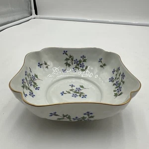 Bernardaud Limoges Bleuets Delicate Porcelain Square Bowl 6 x 6 Inches (France) - Picture 1 of 5