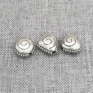 4 piezas de espaciador de amor triángulo redondo de 2 lados con cuentas remolino espiral de plata de ley 925 - Imagen 1 de 6