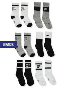 Nike Boys' 6-Pack Cushioned Crew Socks Color: white Size: 4 - 5 - Picture 1 of 1