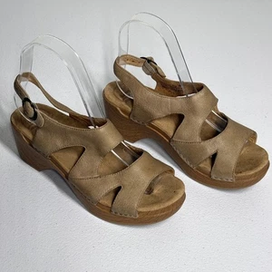 Dansko Schuhe Damengröße 36 5,5 6 hellbraune Leder-Slingback-Sandalen bequeme Clogs - Bild 1 von 14