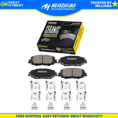 Par de pastillas de freno de disco delanteras de cerámica con herrajes para Toyota Corolla Prius Prime Foto 1 de 2