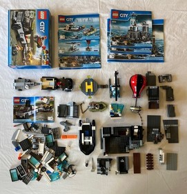LEGO City 60130 Prison Island Set Boats Cop Hot Air Balloon 60148 Car Incomplete