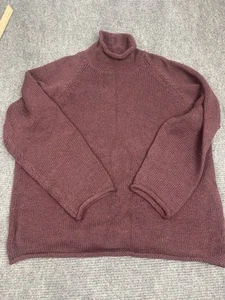 Suéter de Lana J.Crew Para Hombres XL Granate Tejido Pesado Simulado Cuello Enrollado Pullover De Colección - Imagen 1 de 9