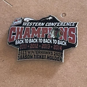 Vintage Portland Winterhawks Lapel Pin Western Conference Champions 2011-14 KO5 - Picture 1 of 1