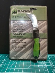 Cuchillo Plegable Electricista Sarge SK-304 440C Navaja Hoja Afilada Carey Nano Borde - Imagen 1 de 5