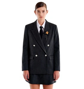 VICOLO Giacca donna TS1414 GRIGIO blazer doppiopetto grigio - Picture 1 of 2