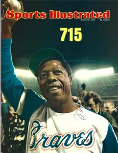 Hank Aaron 715 Vintage Signed Auto Sports Illustrated 1974 NEWSTAND High Grade - Picture 1 of 9