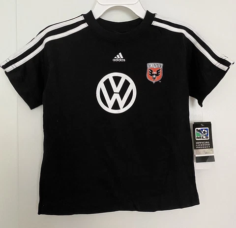 Adidas VW DC United, MLS Children-Boys Short Sleeve T-Shirt Size M New With Tags Cover