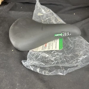 NOS Vetta VSA Saddle Seat Bicycle Gel MTB Vintage Bike Parts Black Leather - Picture 1 of 4
