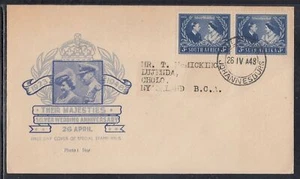 South Africa Scott 106 FDC - 1948 Silver Wedding T4 - Picture 1 of 1