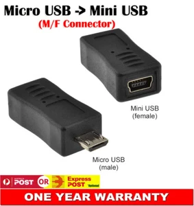 Mini USB Female to Micro USB Male Adapter Converter Connector Data Charging AU - Picture 1 of 2