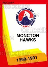 1990-91 ProCards AHL IHL #264 Moncton Hawks, Checklist