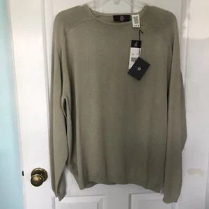 Devon Harris Mens Sz L Ribbed Collar Cuffs Waist Cotton Long Sleeve Pullover NWT - Picture 1 of 9