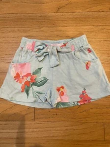 JOULES Girls Jersey Watercolor Floral Flower Blue Tie Waist Pockets 6 Years - Picture 1 of 5