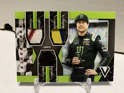 2019 Panini Victory Lane Triple Swatches Kurt Busch 25/25 #TS-KU Nascar RaceUsed - Image 1 of 2