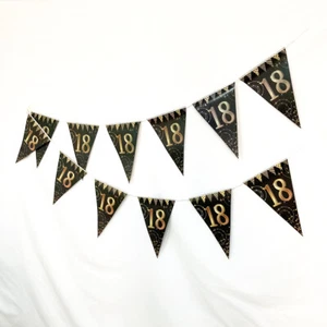 BIRTHDAY BUNTING BANNER PARTY DECOR FLAG 16 18 21 30 40 50 60 70 80 NEW HOT - Picture 1 of 18