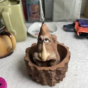 Madera Espíritu Talla Bosque Árbol Mago Hobbit Tronco Tocón Mago Winston 1984 - Imagen 1 de 12