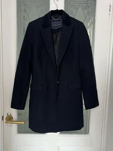 Jack Wills Navy Wool Coat UK Size 6 - Picture 1 of 3