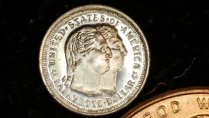 MINIATURE COIN 1900 LAFAYETTE COMMEMORATIVE DOLLAR PROOF LIKE STERLING SILVER - Picture 1 of 2