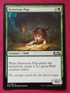 Magic The Gathering 2020 CORE SET M20 FEROCIOUS PUP green card MTG - Picture 1 of 2