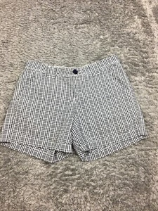 Lee Chino Shorts Womens Size 6 Black White Plaid Just Below The Waist - Picture 1 of 9