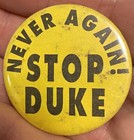 1990 Anti-David Duke Pro-J Bennett Johnston US Senate Louisiana 1.75” Button Pin