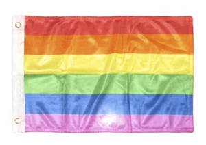 Strisce 12x18 Rainbow Gay Pride grezze tex maglia barca bandiera banner 100D - Foto 1 di 2