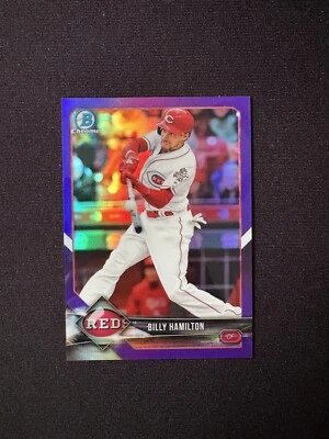 Tarjeta de béisbol 2018 Bowman cromada #39 Billy Hamilton #'d 231/250 refractor púrpura Foto 1 de 3